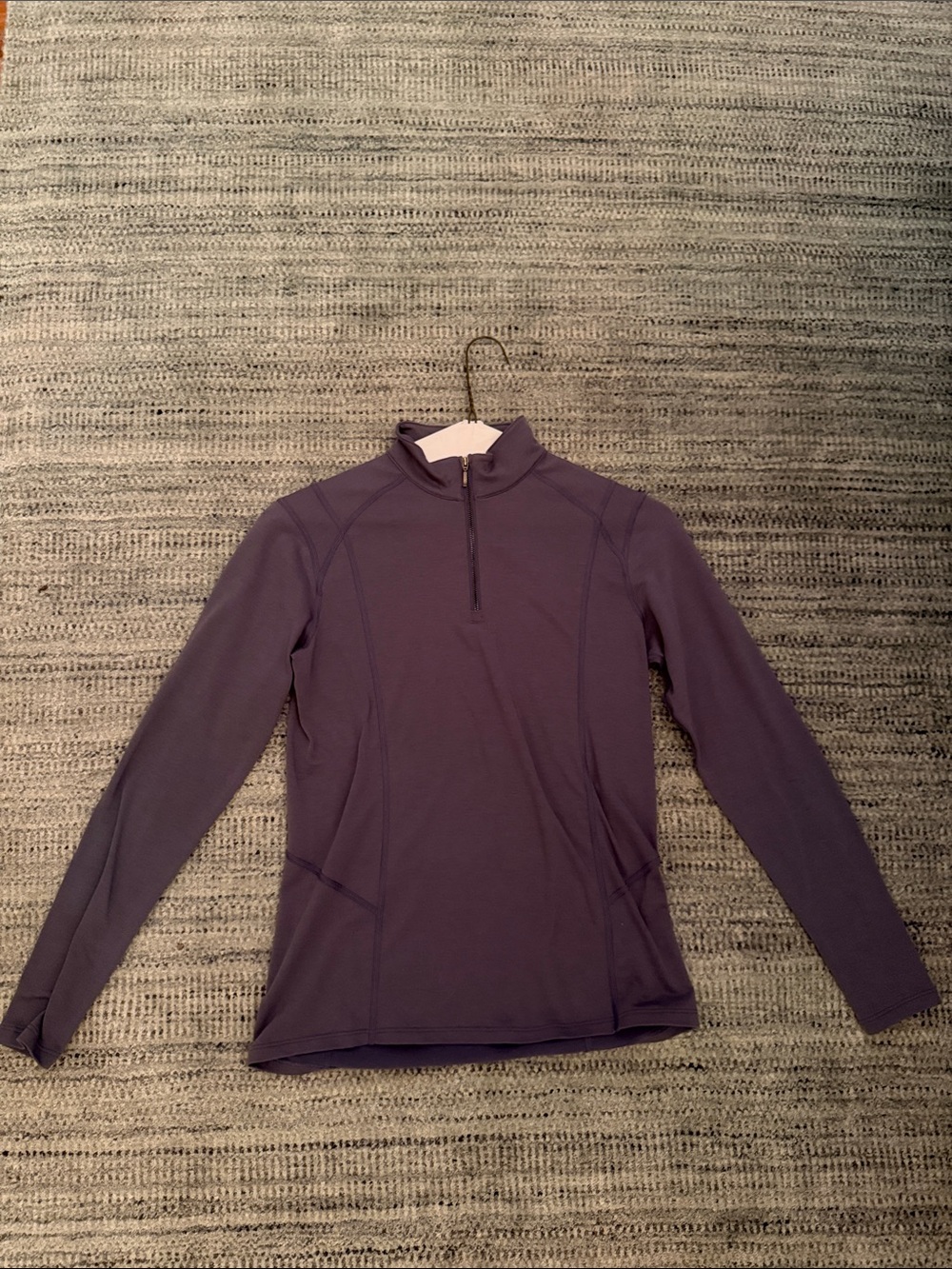 Dover Saddlery Long Sleeve Quarter-Zip Athletic Top in Dusty Purple